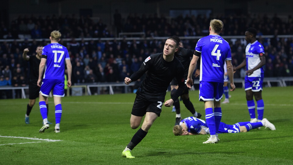 Jack Moylan celebrates his goal