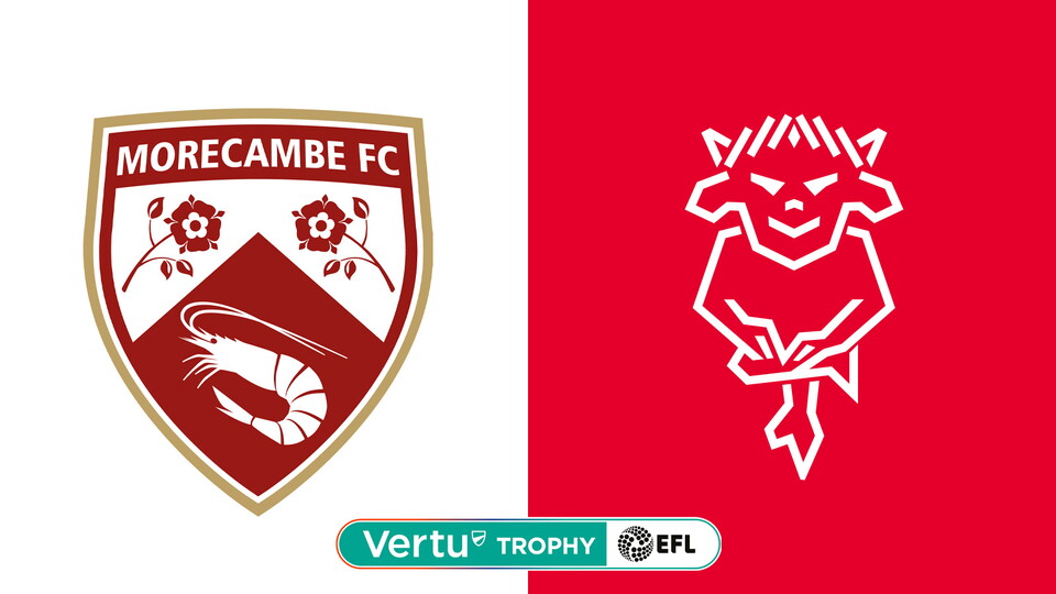 A graphic featuring the Lincoln City and Morecambe logos