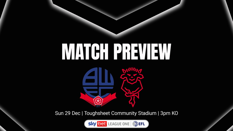 A graphic featuring the Lincoln City and Bolton Wanderers logos.