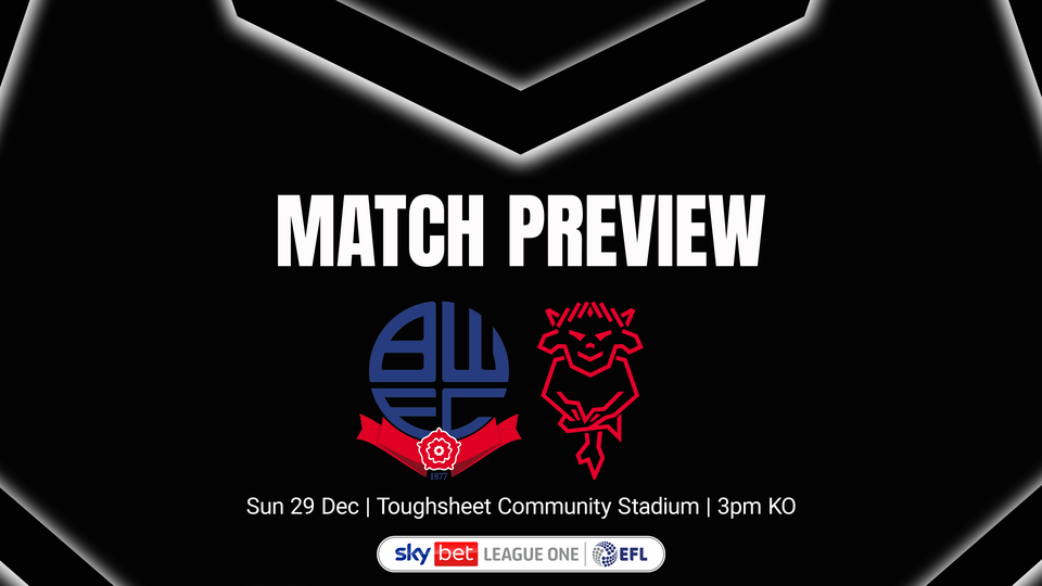 A graphic featuring the Lincoln City and Bolton Wanderers logos.