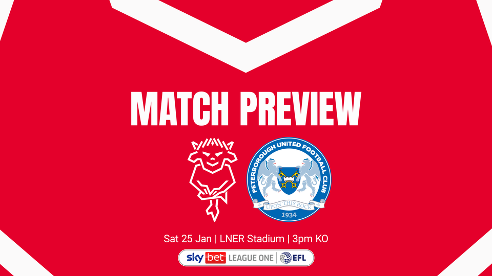 A graphic featuring the Lincoln City and Peterborough United logos.