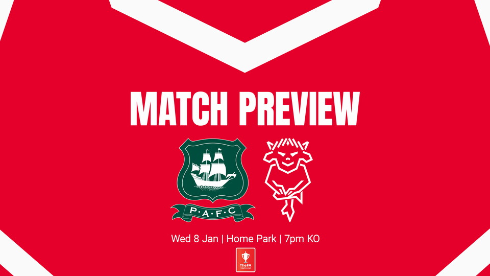 A graphic featuring the Lincoln City and Plymouth Argyle logos