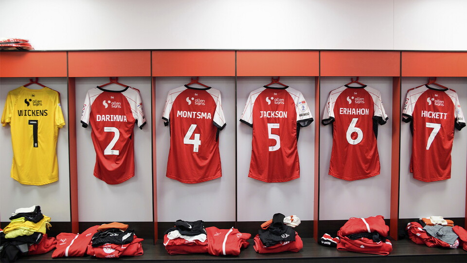 A look in the Lincoln City changing room ahead of the home game against Stevenage