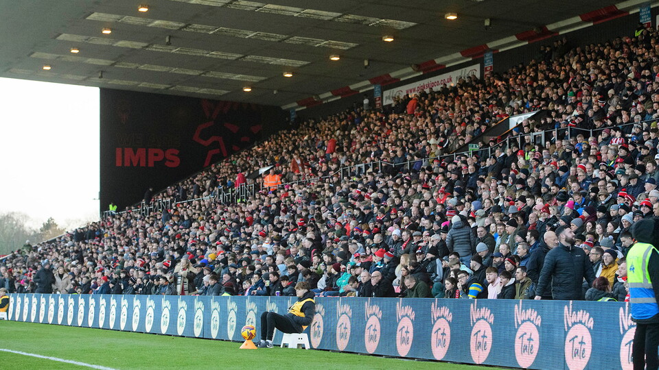 Fans in the GBM Stand of the LNER Stadium