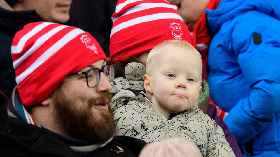 Fans in the GBM Stand of the LNER Stadium