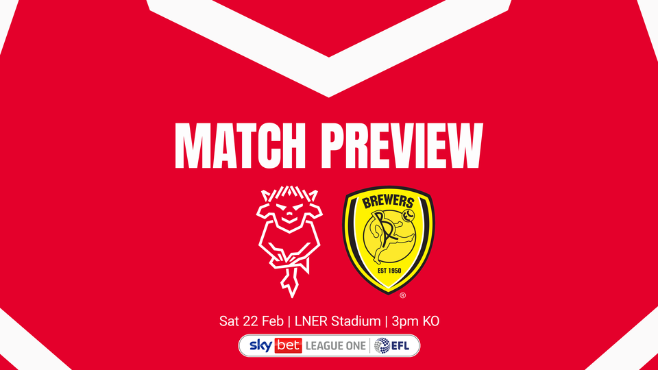 A graphic featuring the Lincoln City and Burton Albion logos