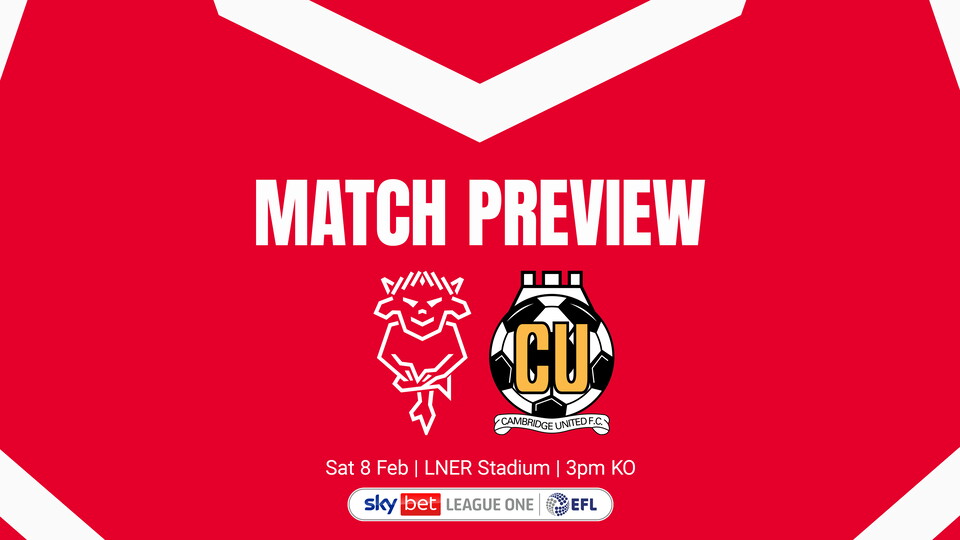 A graphic featuring the Lincoln City and Cambridge United logos