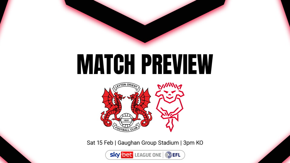 A graphic featuring the Lincoln City and Leyton Orient logos