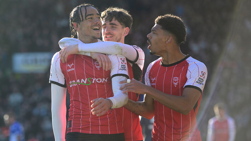 A match action image from City's 5-0 home win over Bristol Rovers.
