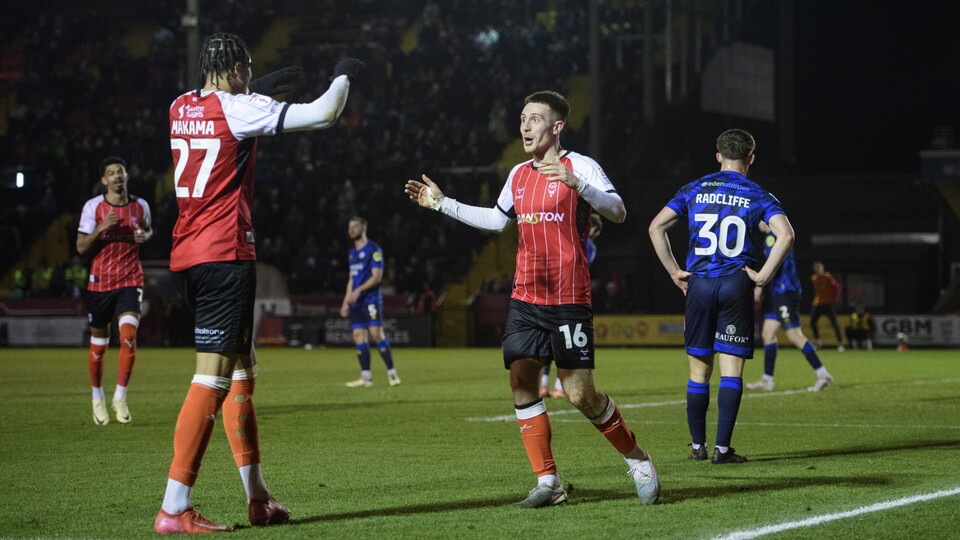 City's Dom Jefferies celebrating a goal 