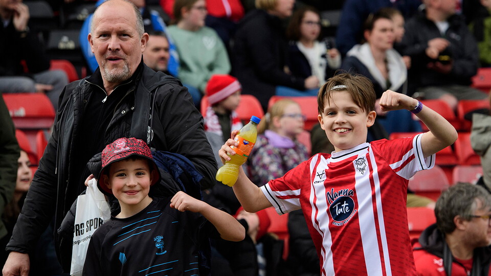 Supporters at Lincoln City's home game against Exeter City