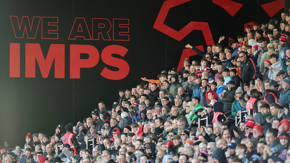 Fans in the GBM Stand of the LNER Stadium