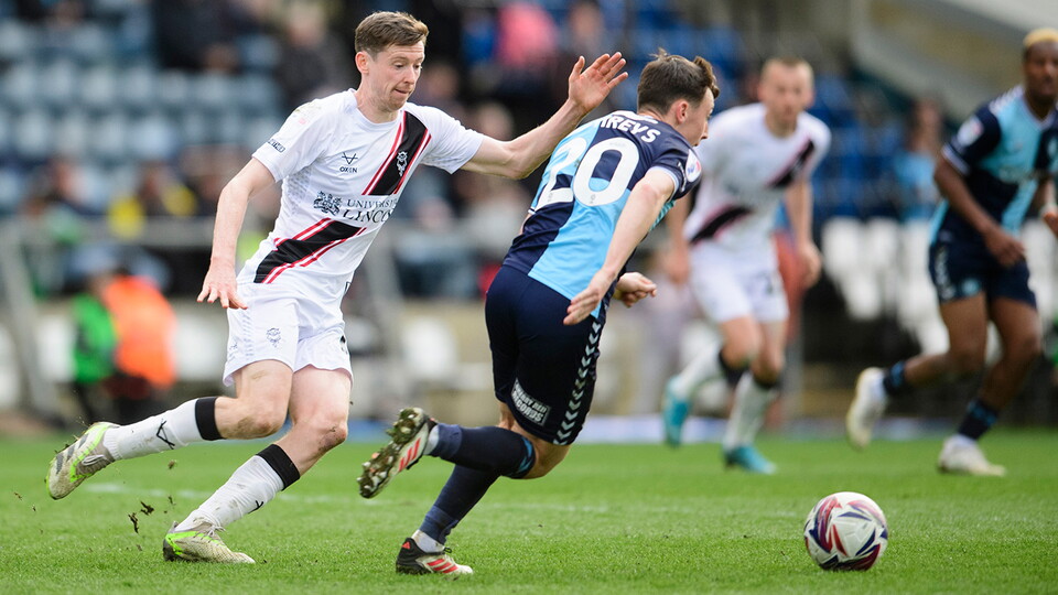 A match action image from City's away game at Wycombe Wanderers.