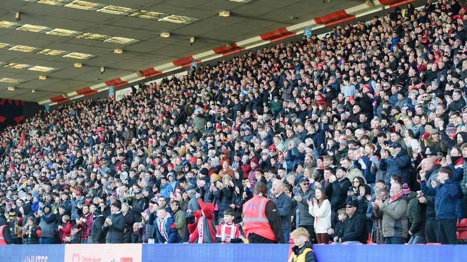 A picture of fans inside the LNER Stadium. 