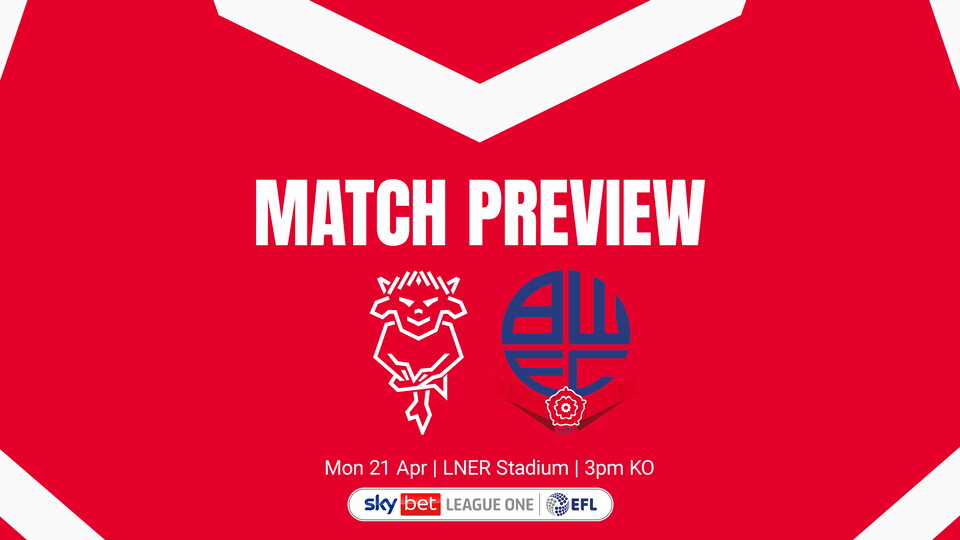 A graphic featuring the Lincoln City and Bolton Wanderers logos.