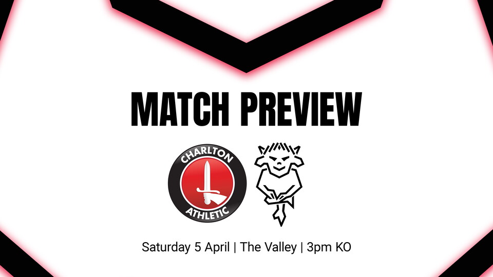 A match preview graphic for Charlton Athletic v Lincoln City