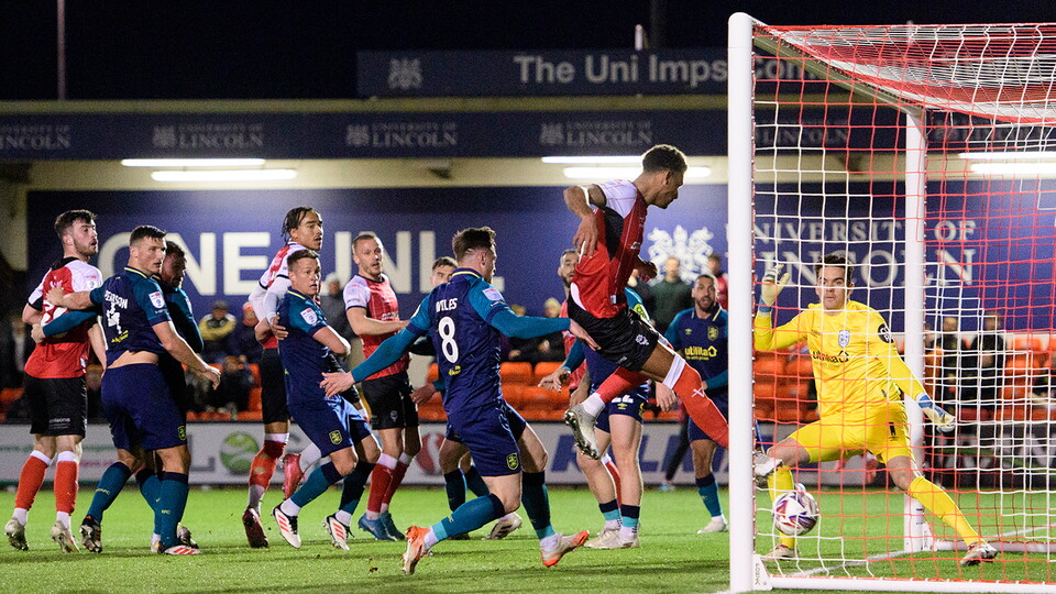 A match action image from City's home game against Huddersfield Town.
