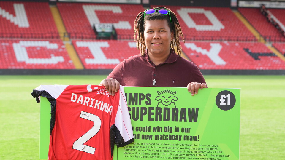 Lincoln City Imps Superdraw winners following the EFL Sky Bet League One match between Lincoln City and Shrewsbury Town at LNER Stadium, Lincoln.