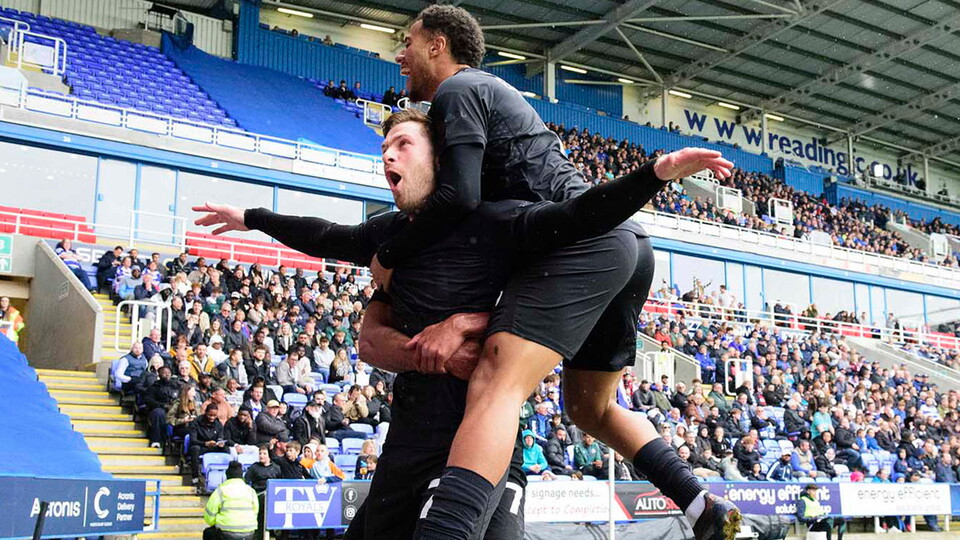 A match action image from City's 1-0 away success at Reading on Good Friday.