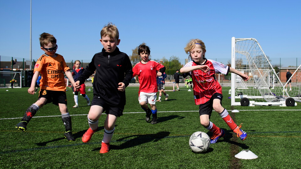 Children playing football