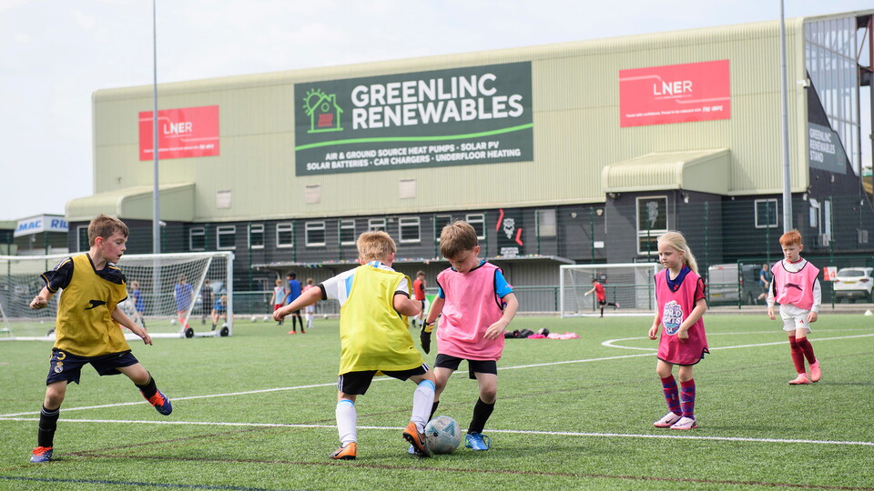 Lincoln City Foundation’s Football Evolution holiday club at LNER Stadium, Lincoln.