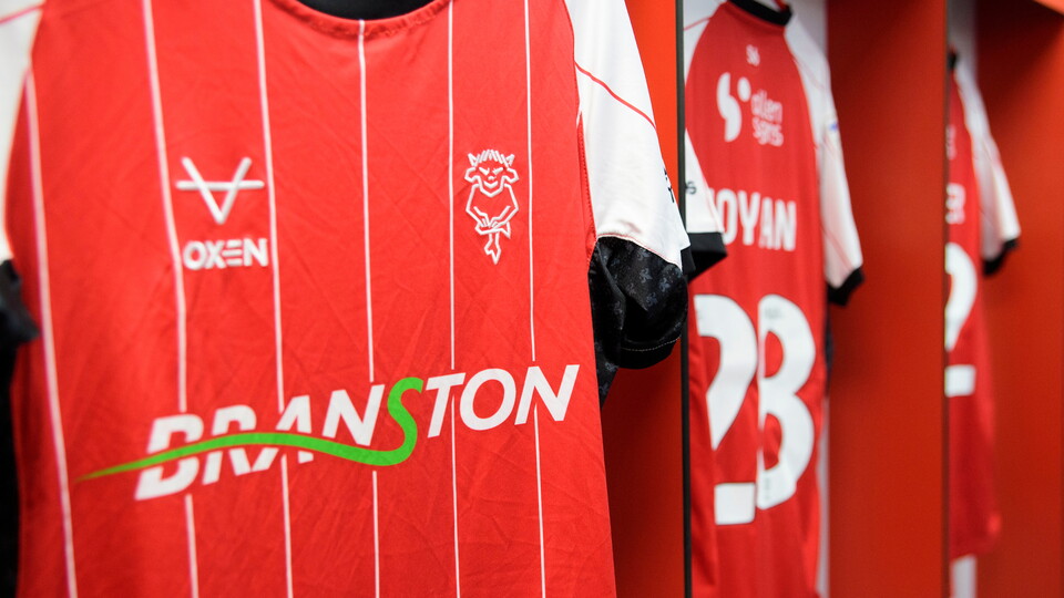 Lincoln City shirt in the changing room prior to the EFL Sky Bet League One match between Lincoln City and Wrexham at LNER Stadium, Lincoln.