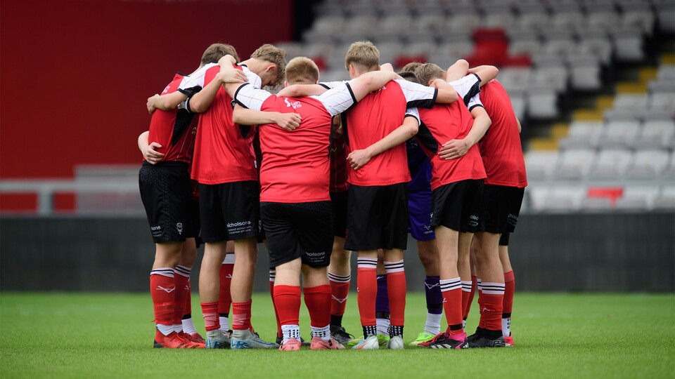 A picture from Lincoln City Foundation’s BTEC students against Club Doncaster Sports College students at LNER Stadium, Lincoln.