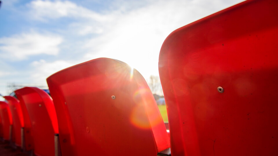 A general view of LNER Stadium, home of Lincoln City, showing red seats in the Greenlinc Renewables Stand prior to the EFL Sky Bet League One match between Lincoln City and Crawley Town at LNER Stadium, Lincoln.