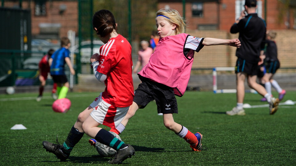Two children at City's Football Evolution session