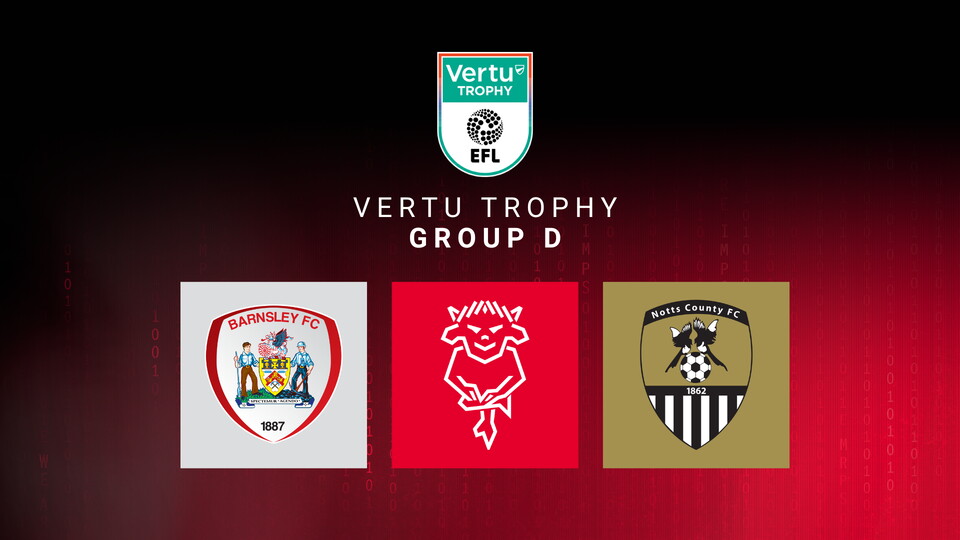 Vertu Trophy graphic showing Barnsley, Lincoln City and Notts County