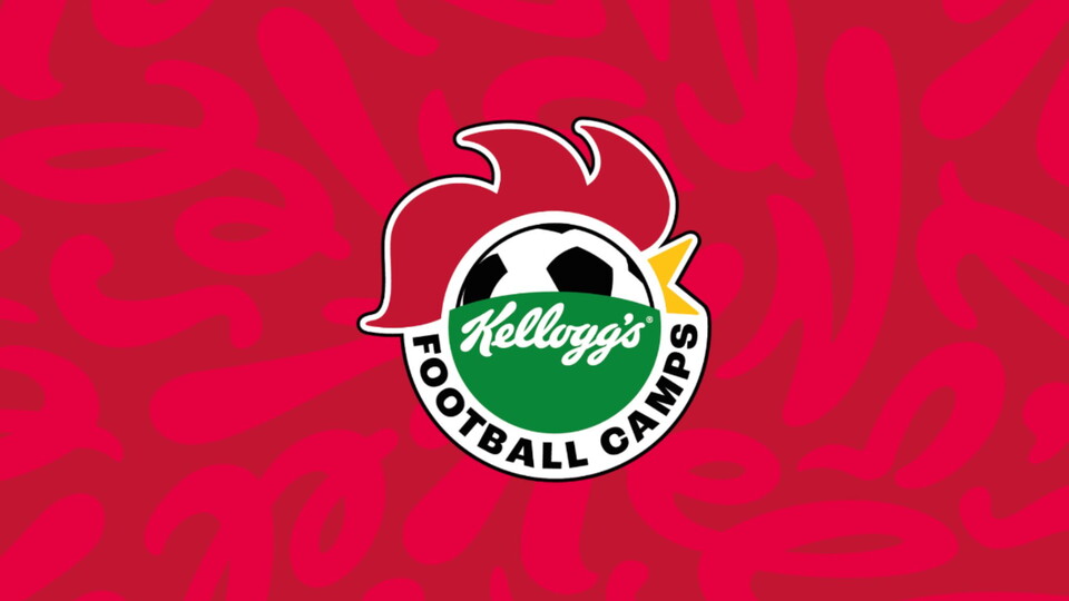 A graphic displaying the Kellog's football camps logo