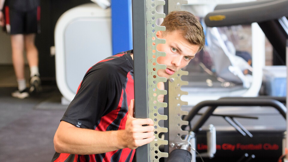 Erik Ring of Lincoln City during a pre-season training sessions at the club’s Elite Performance Centre, Scampton, Lincolnshire.