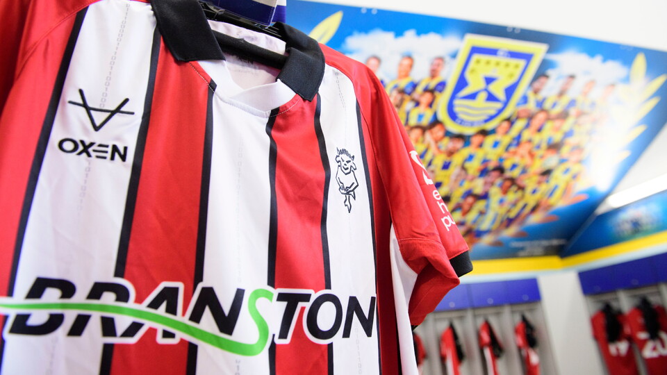 Lincoln City home shirts in the changing room prior to the pre-season friendly match between Lincoln City and Bromley at Estadio Da Nora, Albufeira.