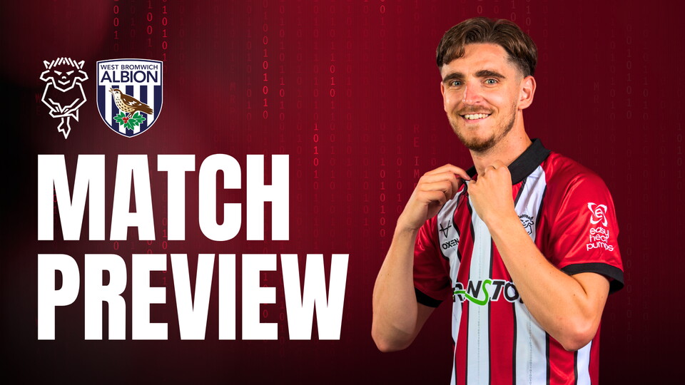 Match preview graphic for Imps vs WBA featuring Tom Bayliss