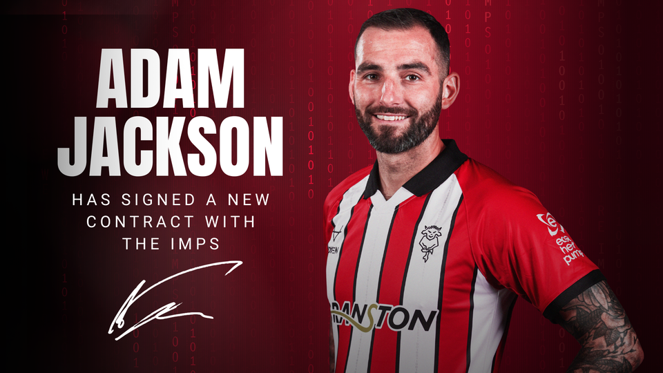Adam Jackson has signed a new contract with the Imps graphic