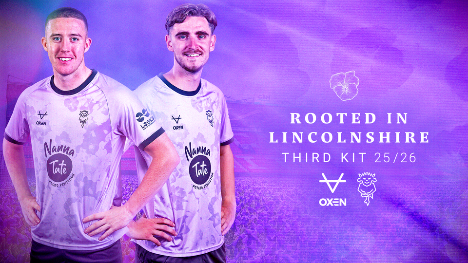 A graphic featuring Jack Moylan and Tom Bayliss wearing the new violet-themed third shirt.
