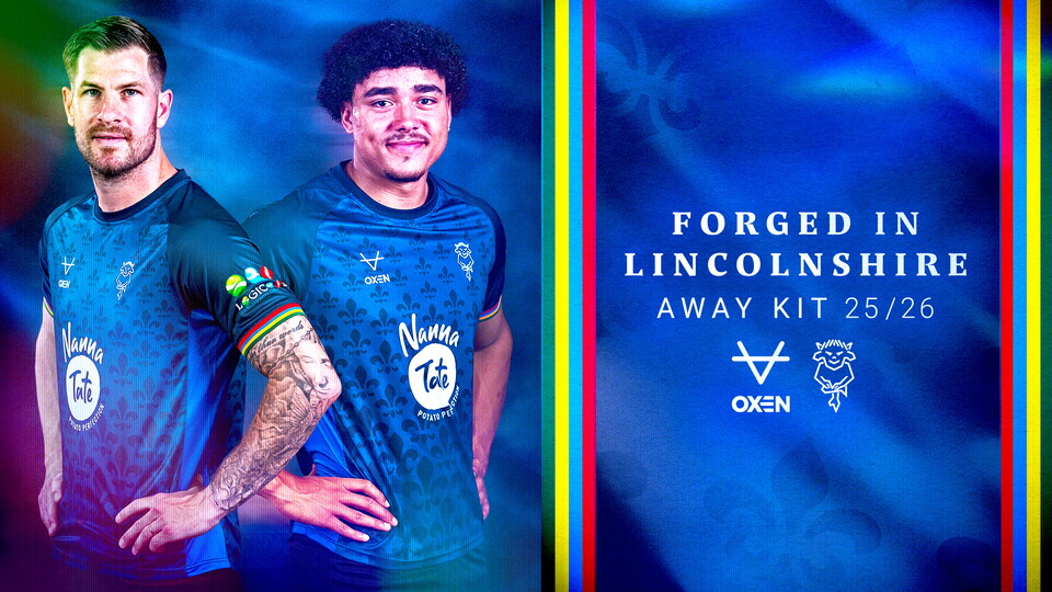 A graphic with James Collins and Jovon Makama in blue shirts. Text reads: "Forged in Lincolnshire"