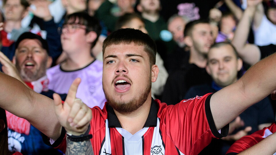 A fan image from City's away Carabao Cup first round win at Burton Albion