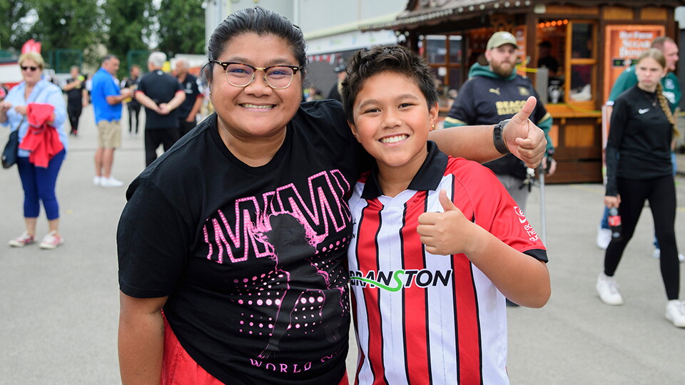 Fans in the Fan Village at the LNER Stadiium
