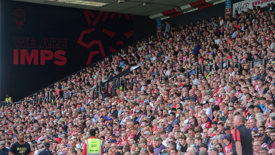 Fans in the GBM Stand of the LNER Stadium
