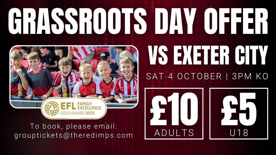 Grassroots day offer vs Exeter City