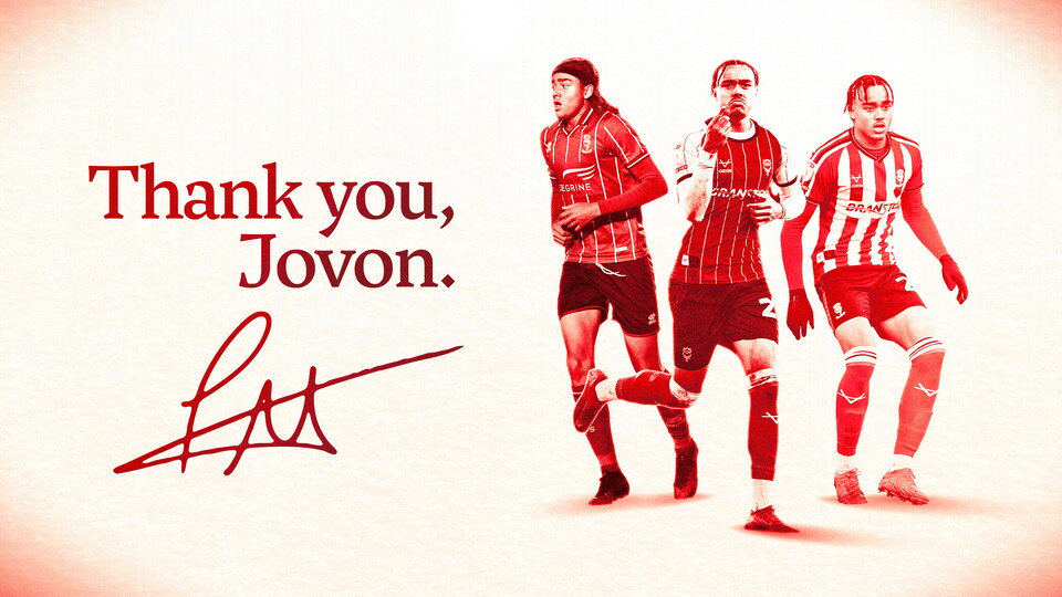 A graphic featuring three images of Jovon Makama and the words "Thank you Jovon"