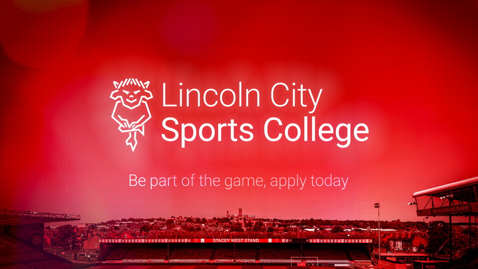 A graphic with "Lincoln City Sports College"