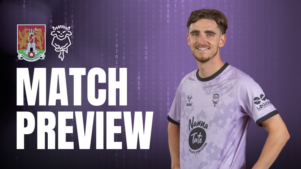 A match preview graphic for Northampton Town v Lincoln City.