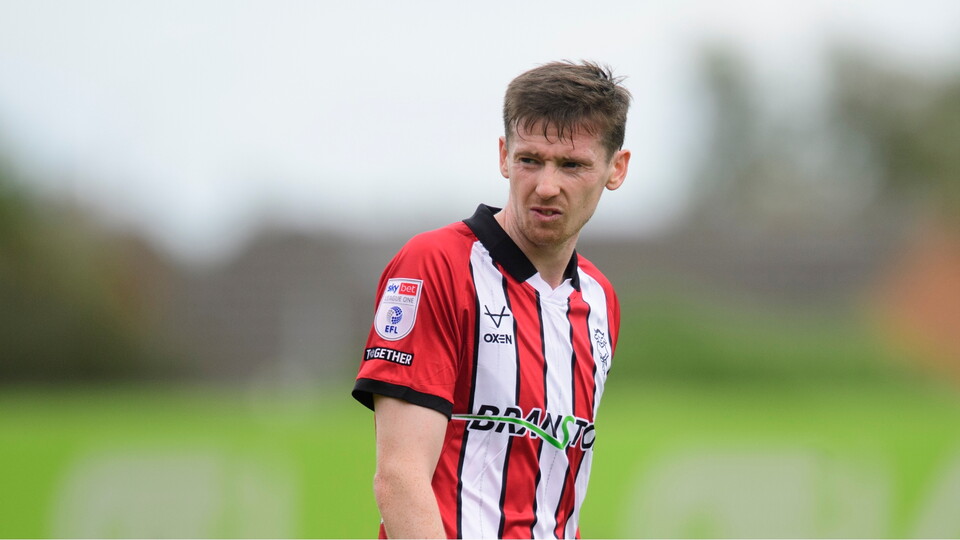 Conor McGrandles of Lincoln City during the EFL Sky Bet League One match between Lincoln City and Mansfield Town at LNER Stadium, Lincoln.