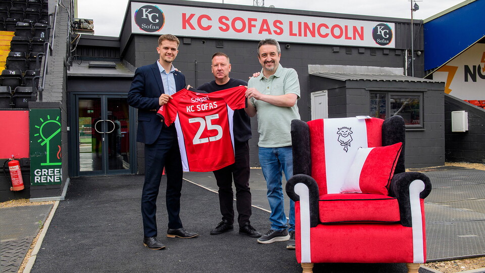 Lincoln City commercial partnership - Bobby Copping, head of commercial of Lincoln City with KC Sofas Lincoln.