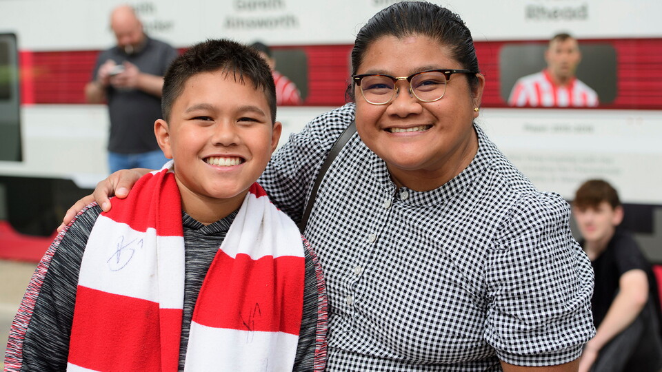 Lincoln City supporters pictured at the home game against Mansfield Town