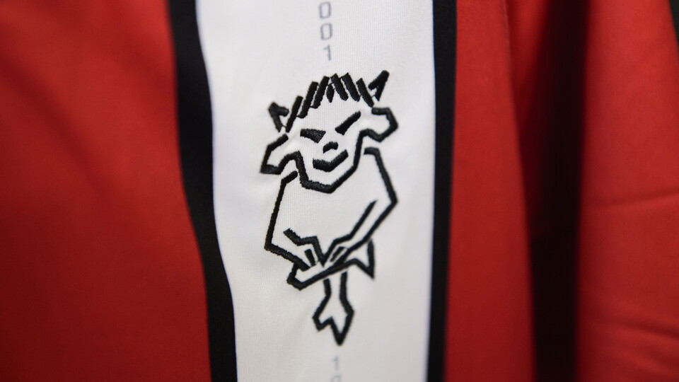 The Lincoln City badge on a shirt
