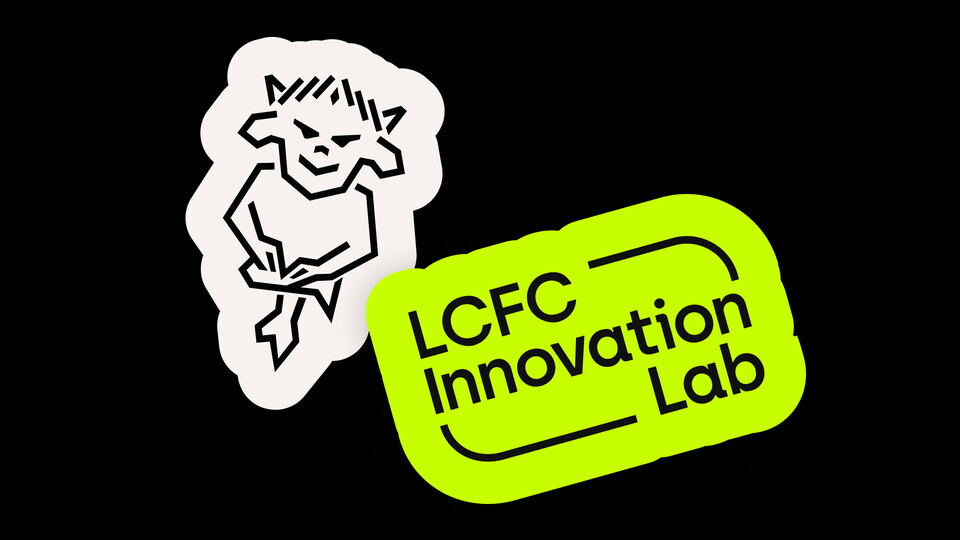 An Imp logo and a graphic which reads "LCFC Innovation Lab"