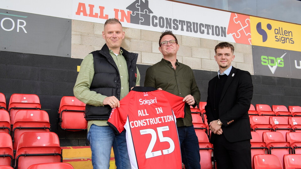 Lincoln City commercial partnership | Bobby Copping, head of commercial of Lincoln City with All In Construction.